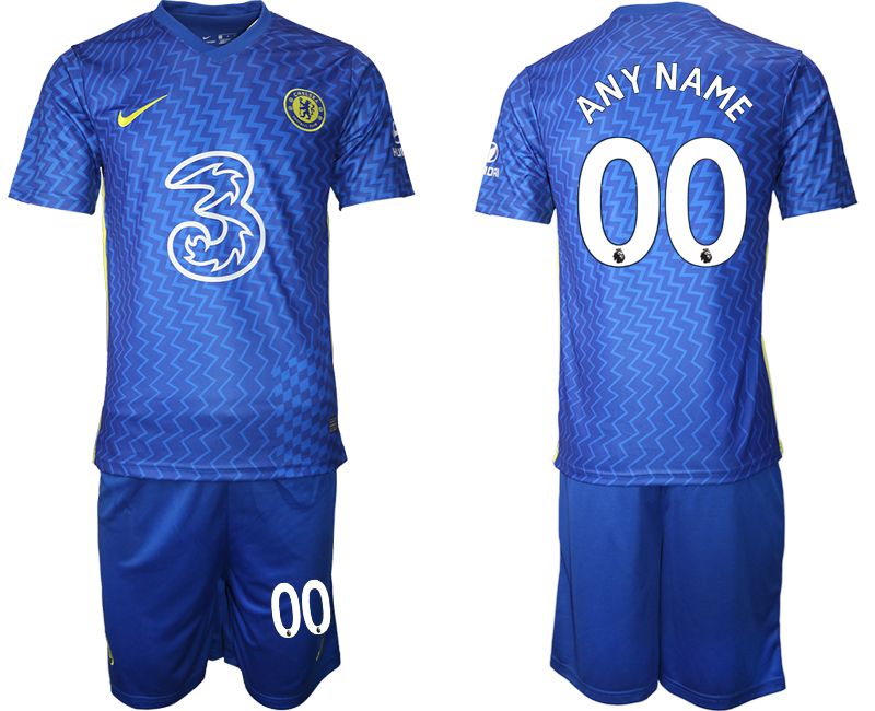 Men 2021-2022 Club Chelsea FC home blue customized Nike Soccer Jersey->chelsea jersey->Soccer Club Jersey
